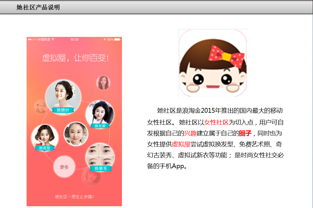 她社区推广产品说明