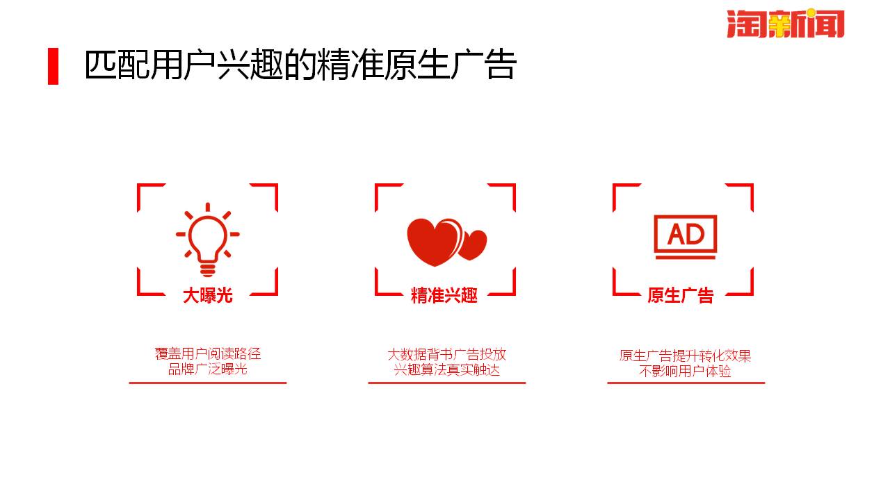 匹配用户兴趣的精准原生广告，淘新闻信息流广告！